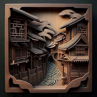 3D model Kurashiki in Japan (STL)